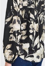 ARIANA V NECK BLACK FLORAL BLOUSE
