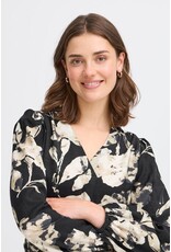 ARIANA V NECK BLACK FLORAL BLOUSE