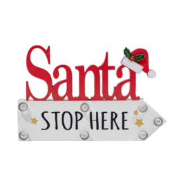 SANTA STOP HERE LED SIGN