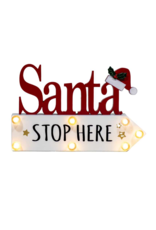 SANTA STOP HERE LED SIGN