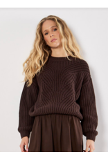 CHUNKY CABLE KNIT SWEATER BROWN