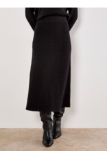 CABLE KNIT MIDI SKIRT BLACK