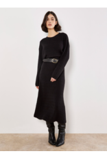 CABLE KNIT MIDI SKIRT BLACK