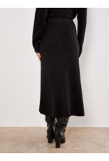 CABLE KNIT MIDI SKIRT BLACK