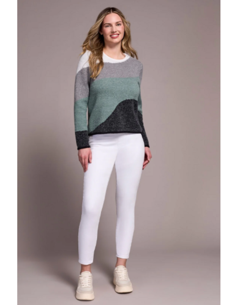 TRIBAL CREW NECK JACQUARD SWEATER