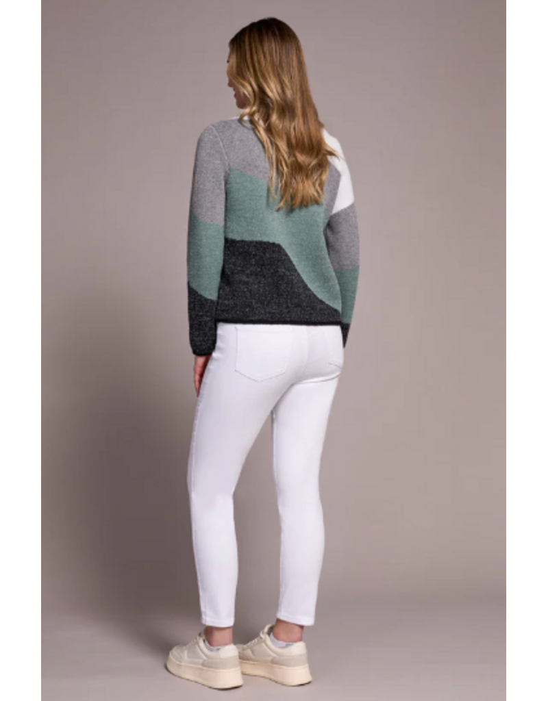 TRIBAL CREW NECK JACQUARD SWEATER