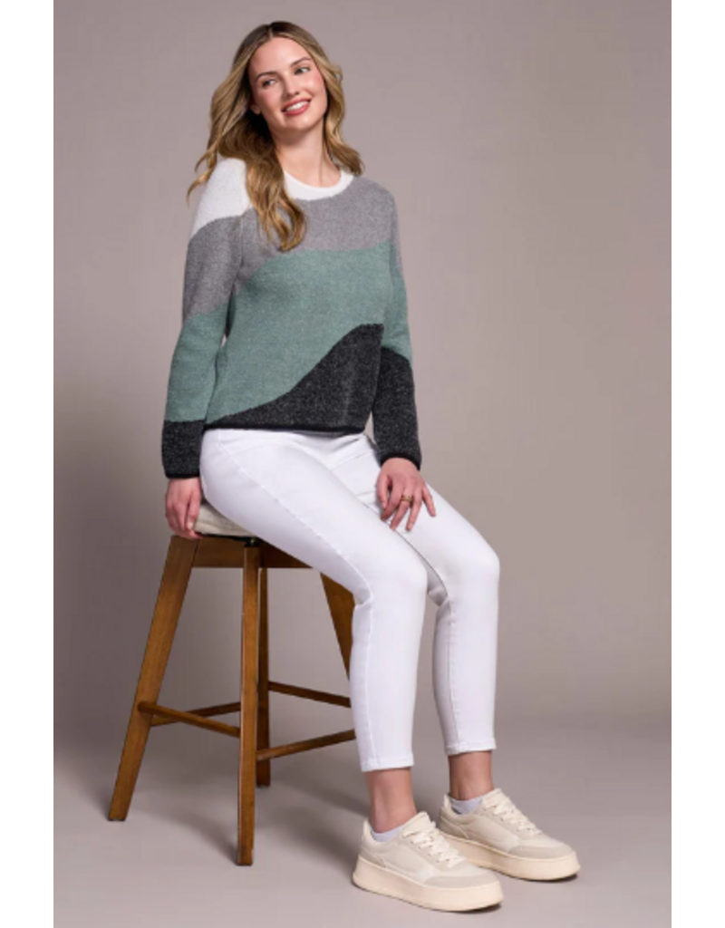 TRIBAL CREW NECK JACQUARD SWEATER