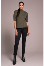 TRIBAL FUNNEL NECK ELBOW SLV KNIT TOP