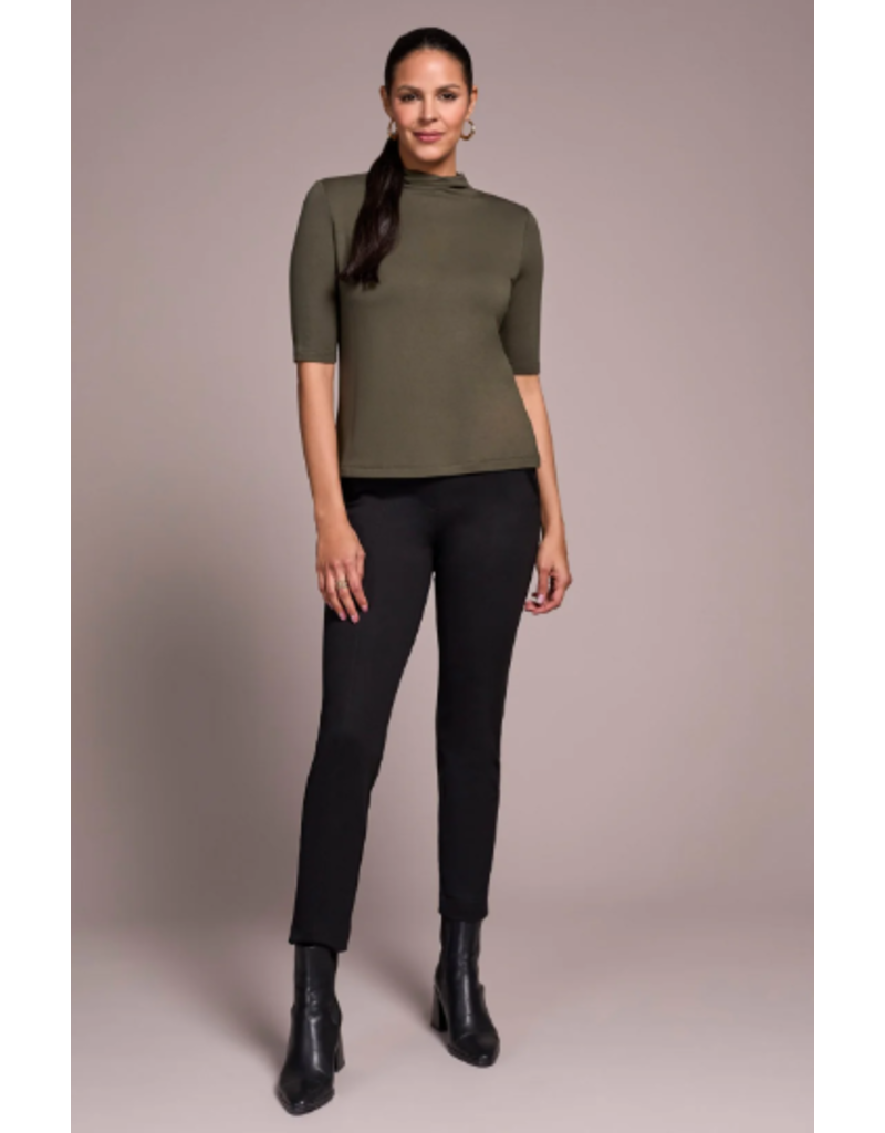 TRIBAL FUNNEL NECK ELBOW SLV KNIT TOP