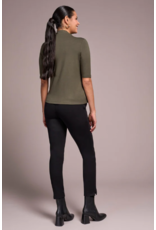 TRIBAL FUNNEL NECK ELBOW SLV KNIT TOP