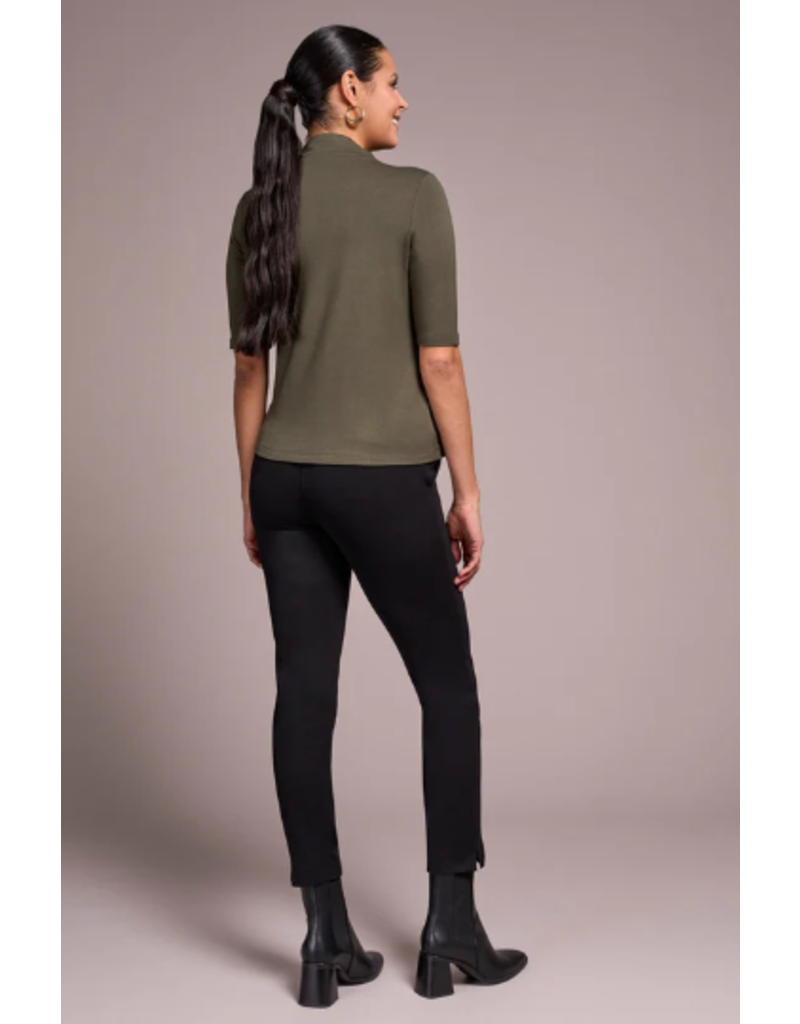 TRIBAL FUNNEL NECK ELBOW SLV KNIT TOP