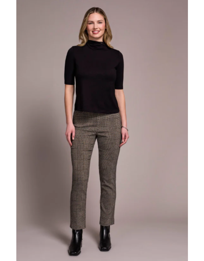 TRIBAL FUNNEL NECK ELBOW SLV KNIT TOP