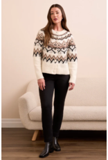 TRIBAL L/S BUTTON FRONT SWEATER CARDIGAN