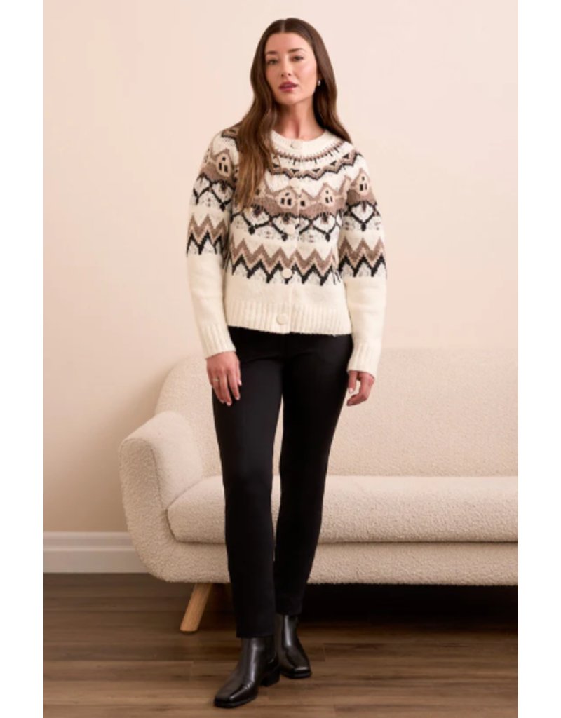 TRIBAL L/S BUTTON FRONT SWEATER CARDIGAN