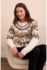 TRIBAL L/S BUTTON FRONT SWEATER CARDIGAN