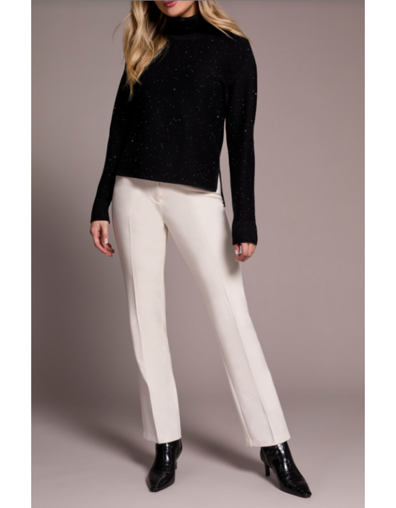 TRIBAL TURTLENECK HIGH LOW SWEATER W. GLITTER