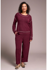 TRIBAL L/S CREW NECK SWEATER W. STITCH DETAILING