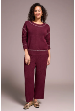 TRIBAL L/S CREW NECK SWEATER W. STITCH DETAILING