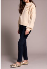TRIBAL L/S MOCK NECK SWEATER W. SEQUINS