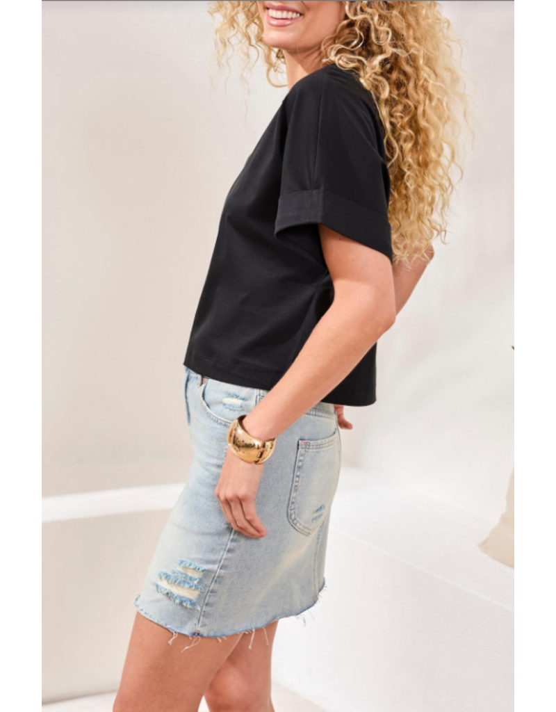 TRIBAL COTTON CREW NECK T SHIRT