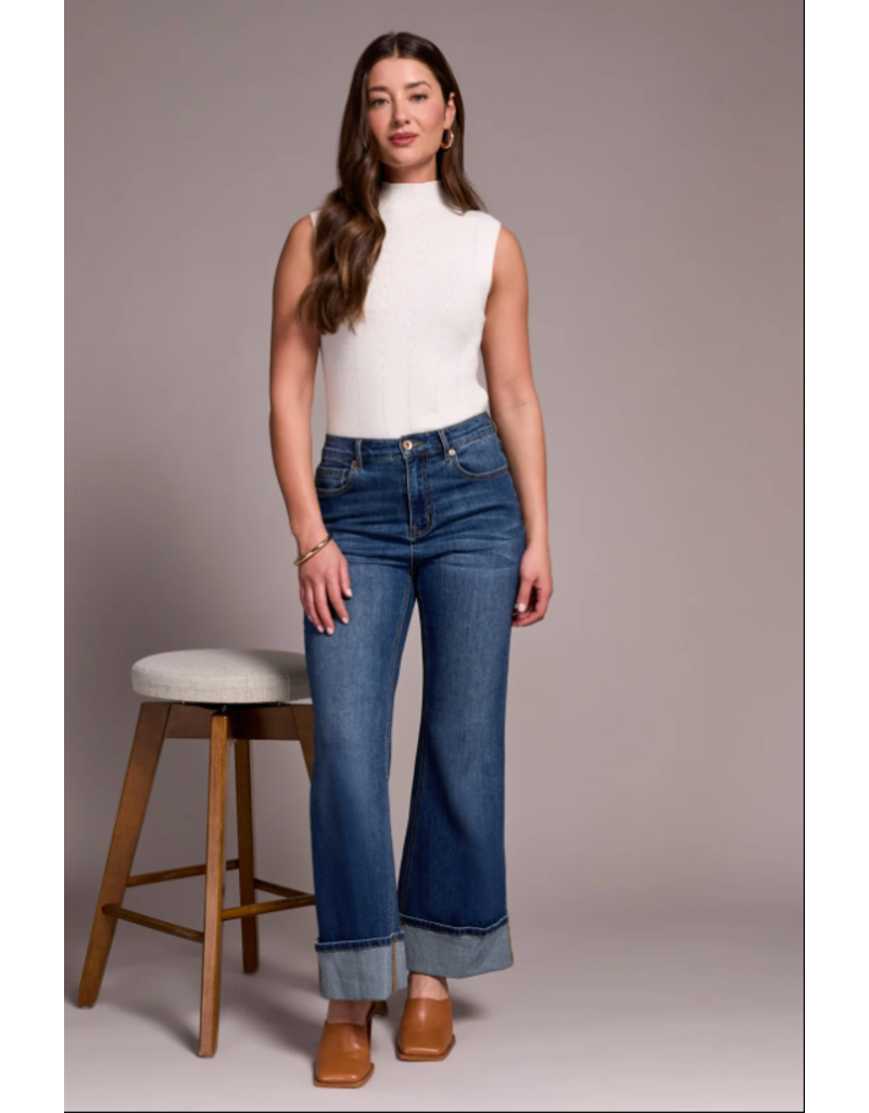 TRIBAL BROOKE PALAZZO JEANS W. CUFF