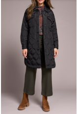 TRIBAL LONG BUTTON FRONT QUILTED JACKET