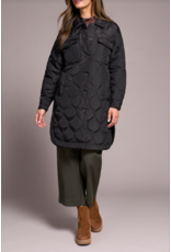 TRIBAL LONG BUTTON FRONT QUILTED JACKET