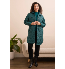 TRIBAL LONG BUTTON FRONT QUILTED JACKET