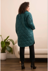 TRIBAL LONG BUTTON FRONT QUILTED JACKET