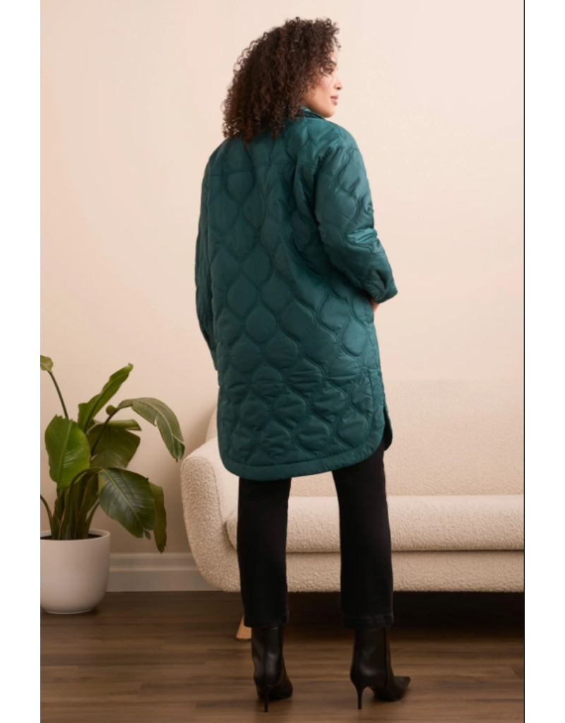 TRIBAL LONG BUTTON FRONT QUILTED JACKET