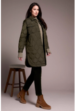 TRIBAL LONG BUTTON FRONT QUILTED JACKET