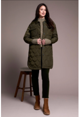 TRIBAL LONG BUTTON FRONT QUILTED JACKET