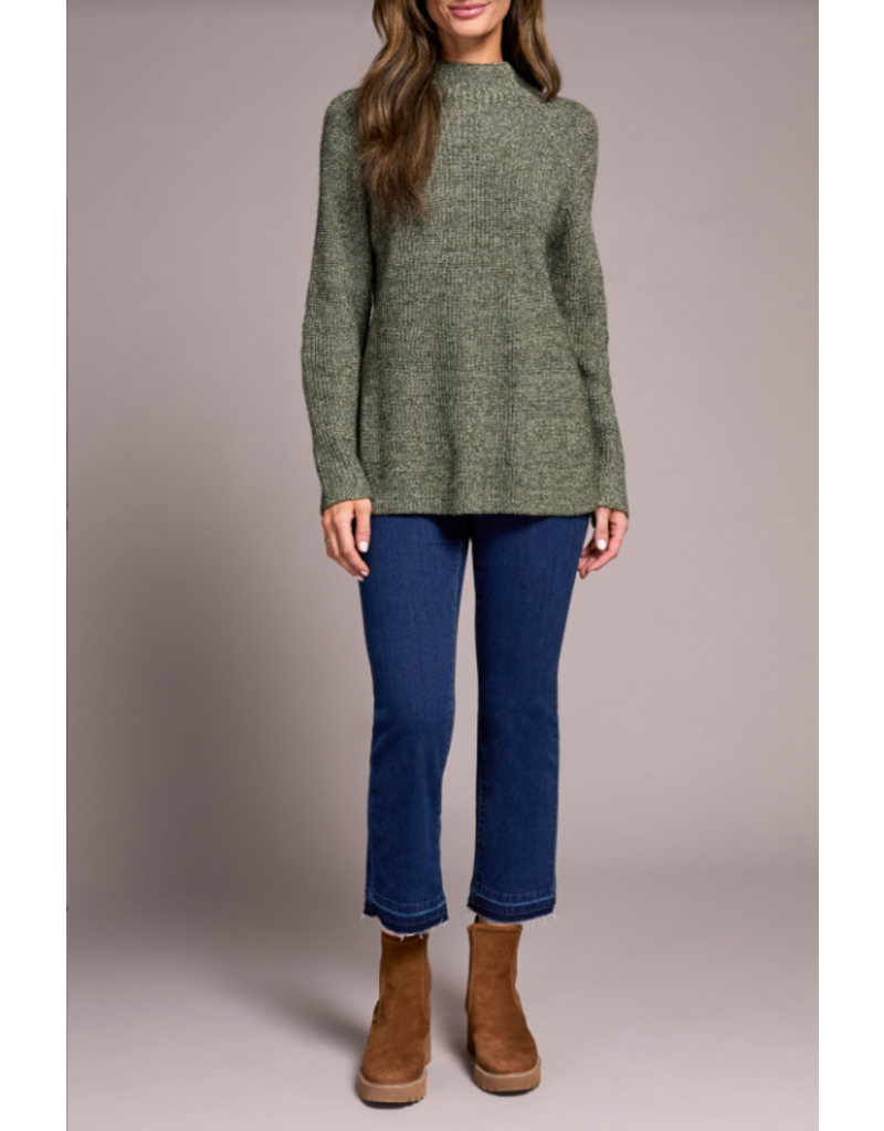 TRIBAL HEATHERED KNIT SWEATER W. SIDE SLITS