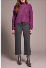 TRIBAL HIGH LOW SWEATER W. PUFF SLEEVE