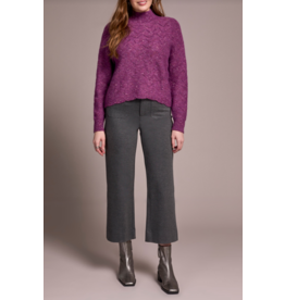 TRIBAL HIGH LOW SWEATER W. PUFF SLEEVE