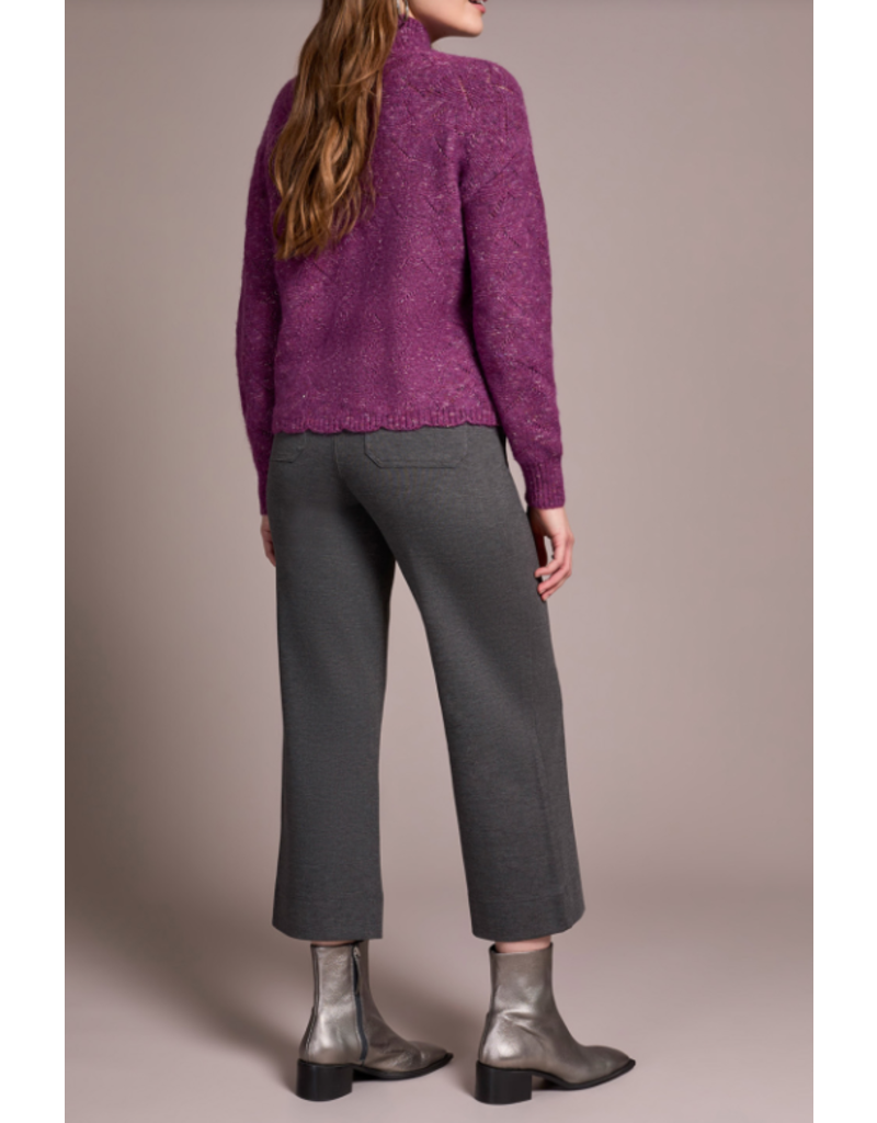 TRIBAL HIGH LOW SWEATER W. PUFF SLEEVE