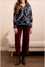 TRIBAL L/S HENLEY TOP W. SIDE SLITS