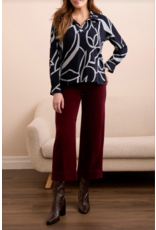 TRIBAL L/S HENLEY TOP W. SIDE SLITS