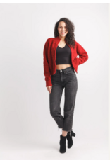 FULL ZIP RIBBED DETAIL JACKET