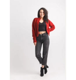FULL ZIP RIBBED DETAIL JACKET