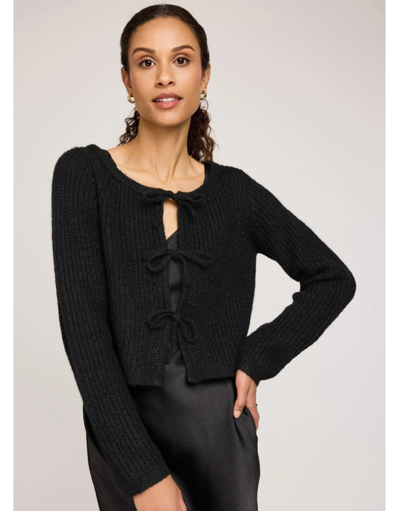 GENTLE FAWN SHAYLA TIE FRONT CARDI BLACK