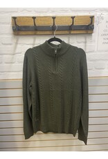 CABLE KNIT SWEATER W. MOCK ZIP