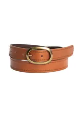 SILVER JEANS LEATHER EMBROIDERED EDGE BELT - 30MM