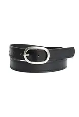 SILVER JEANS LEATHER EMBROIDERED EDGE BELT - 30MM