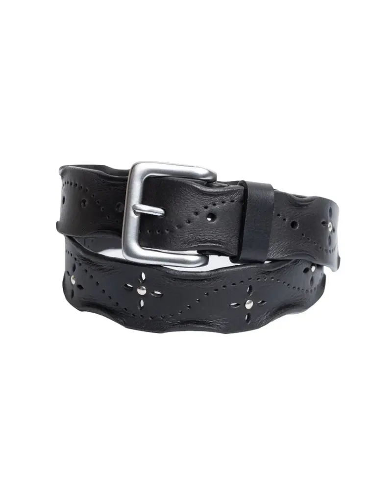 SILVER JEANS LEATHER BELT W. STUD - 38MM