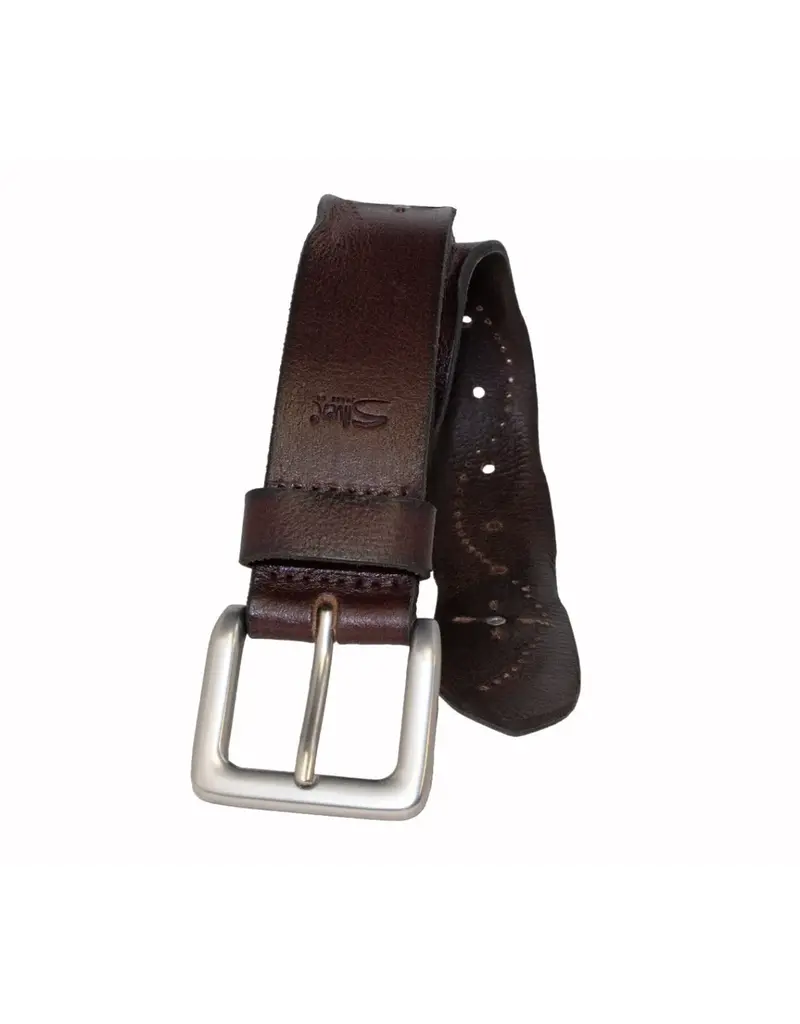 SILVER JEANS LEATHER BELT W. STUD - 38MM