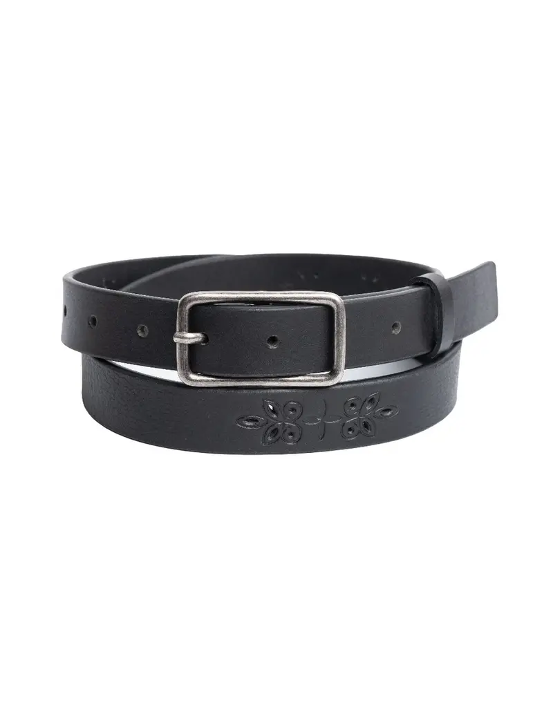 SILVER JEANS LEATHER FLORAL BELT - 25MM