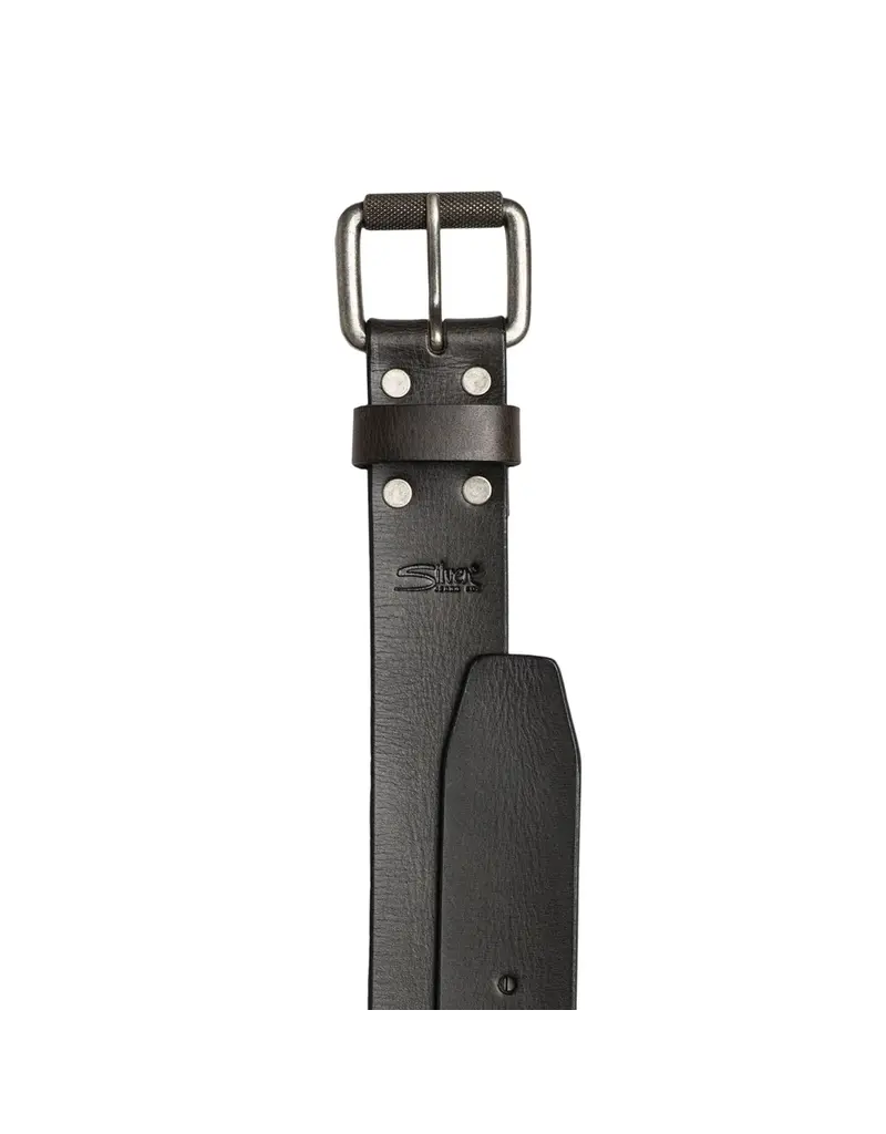 SILVER JEANS LEATHER RIV & ROLL BELT - 38MM
