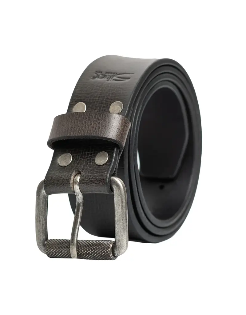 SILVER JEANS LEATHER RIV & ROLL BELT - 38MM