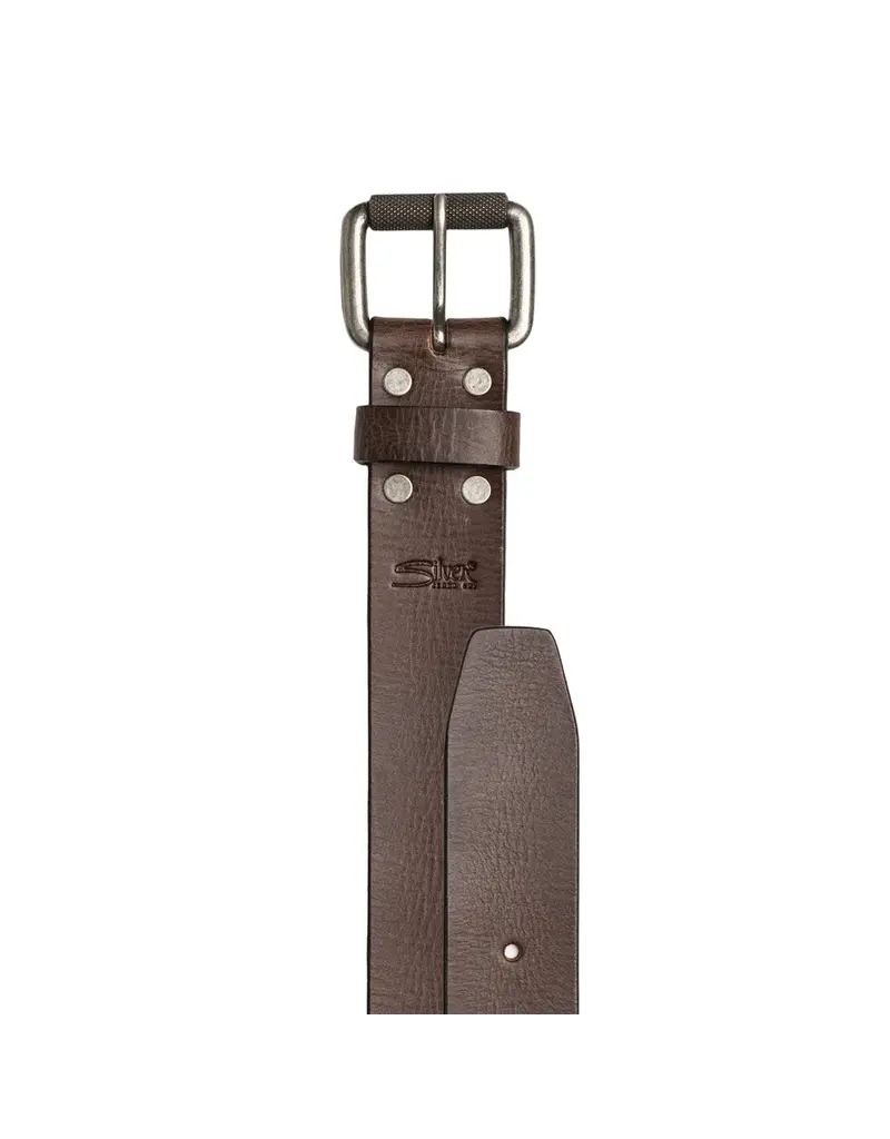 SILVER JEANS LEATHER RIV & ROLL BELT - 38MM